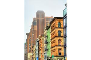 Old buildings on broadway in new york city stock photo containing broadway, an Architecture Photo by Leonid Andronov