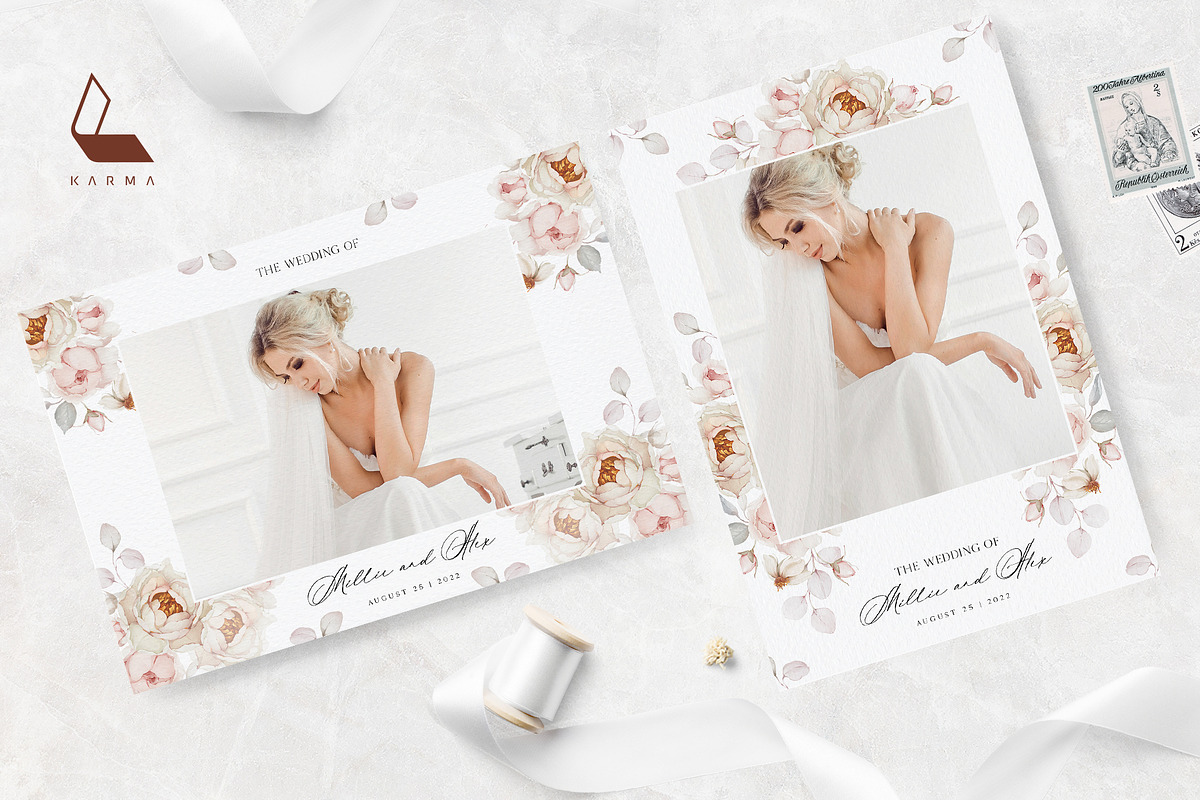 Fiona Wedding Invitation Set PSD preview 7
