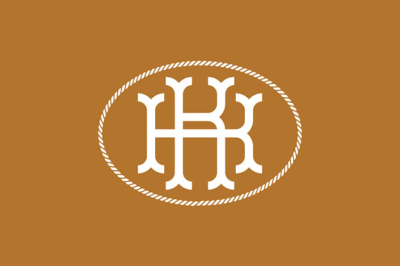 Vintage Wild West Letter KK Logo preview 2