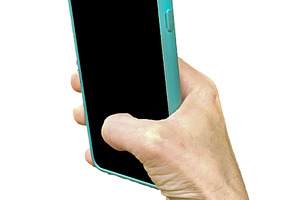 Isolated image of a hand taking a photo with smartphone, a Technology Photo by DanFLCreativo