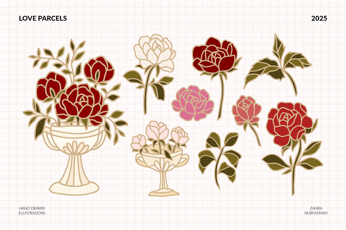 LOVE PARCELS Romantic Illustrations, an Object Graphic by Artflorara (Photo 7 of 13)