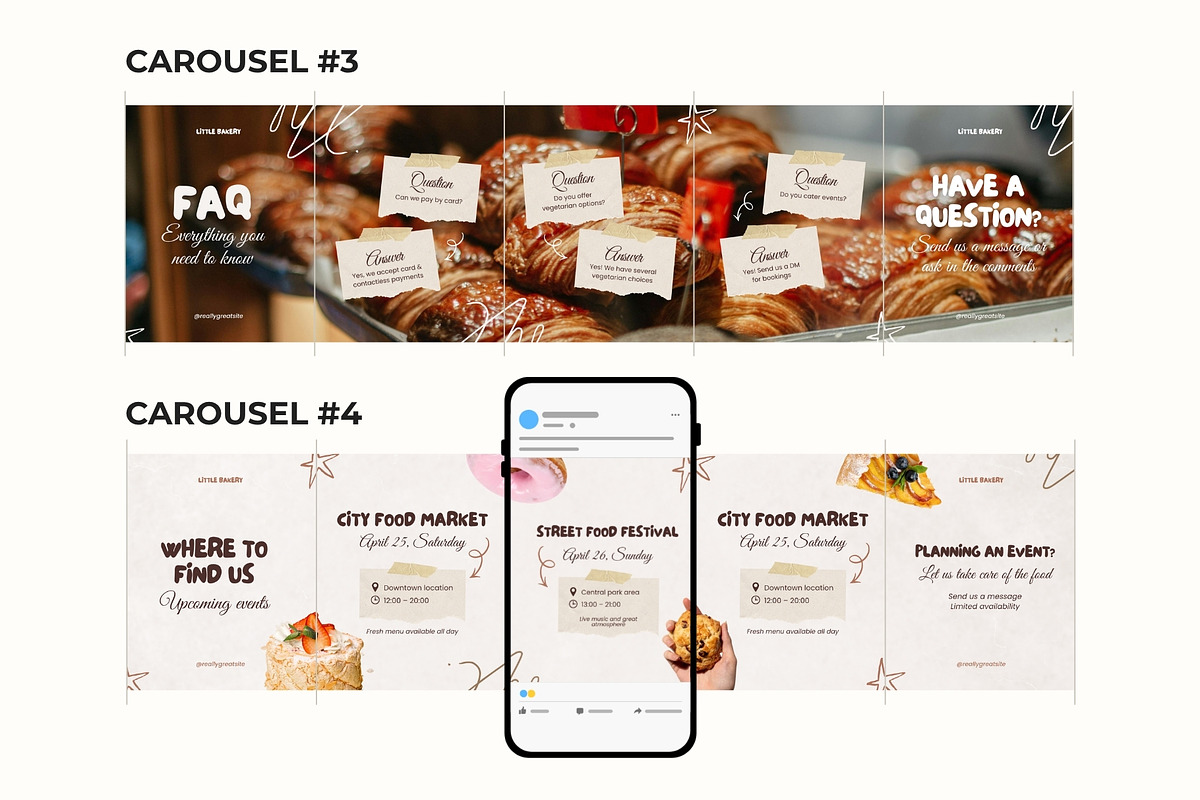 Bakery Seamless Carousels Instagram, a Social Media Template by Anna Design Studio (Photo 5 of 12)