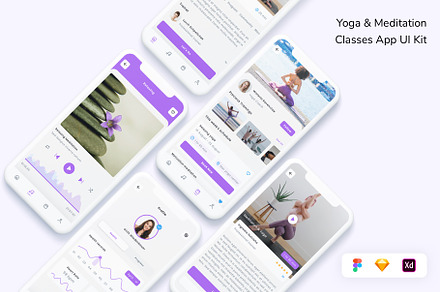 Yoga & Meditation Classes App UI Kit, an App Template by Betush