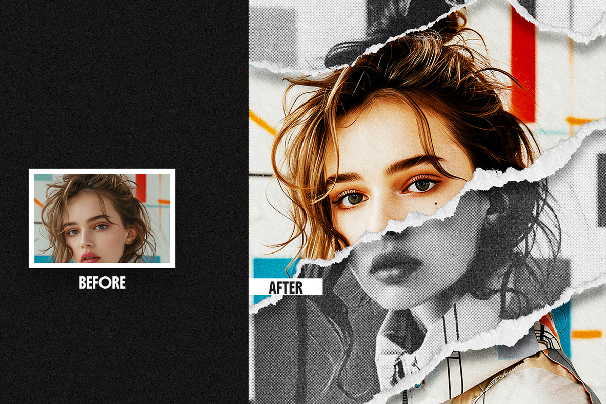Torn Paper Square,Poster Photo Effec, a Layer Style Add-On by iDoodle Studio (Photo 4 of 4)