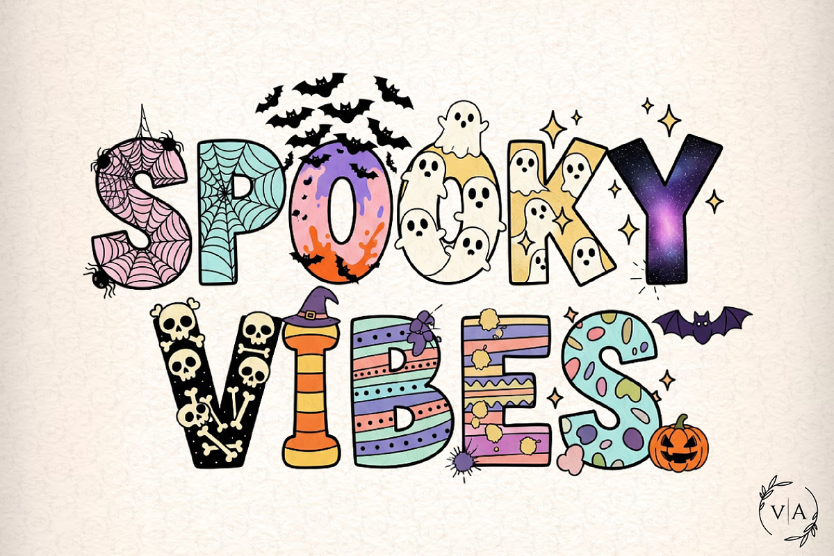 Spooky vibes PNG, an Illustration by Craft Nest (Photo 1 of 6)