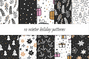 Winter holiday patterns, a Pattern Graphic by Cozy pattern shop (Thumbnail 1 of 3)