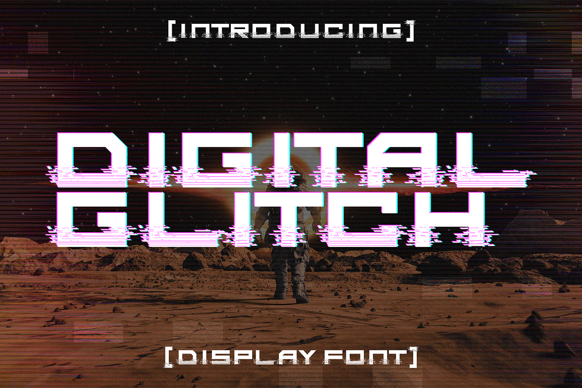 Digital Glitch Font, a Font by 177Studio (Photo 1 of 7)