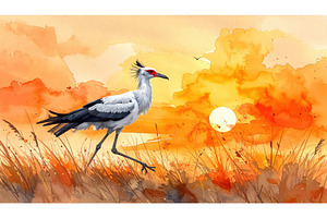 Secretary bird walking through, an Animal Photo by Igor Tichonow