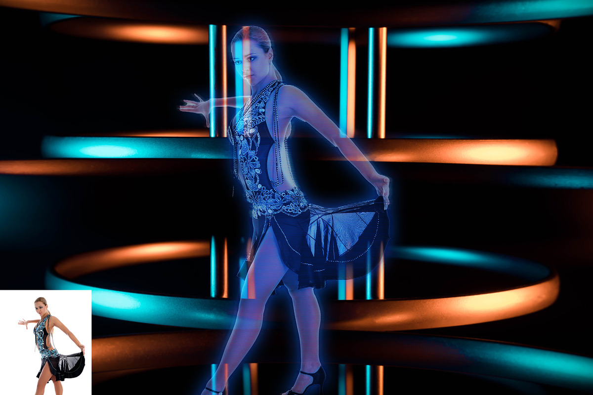 Retro Hologram Effect PS Action, an Action Add-On by Studio Retouch (Photo 3 of 12)