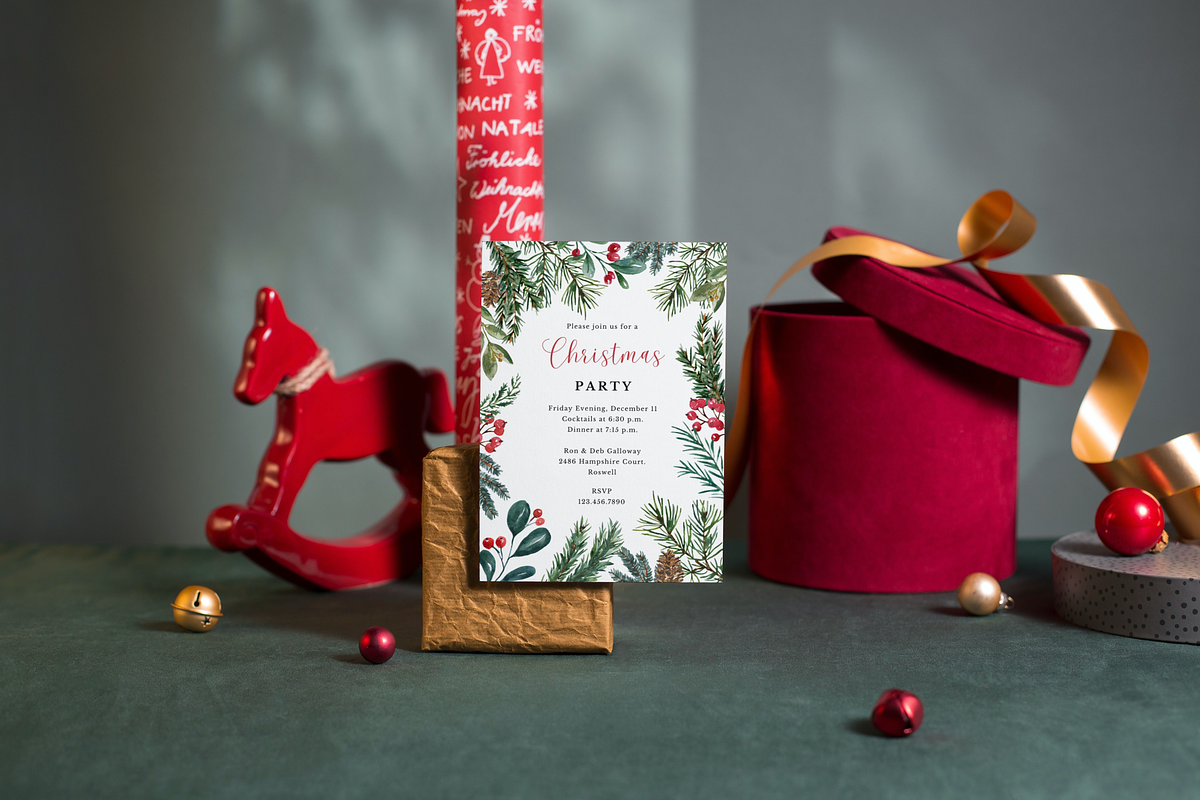 Editable Christmas Party Invitation, an Invitation Template by ForeverPrint (Photo 7 of 9)