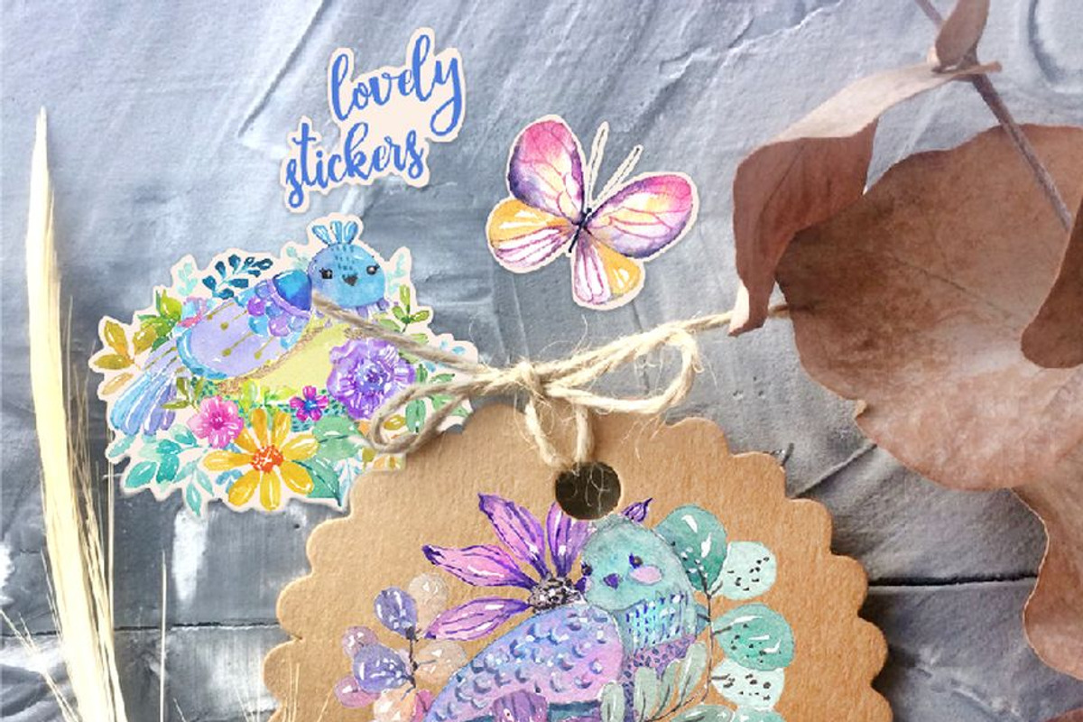 Watercolor Floral spring big set, an Illustration by JaneLane (Photo 5 of 9)