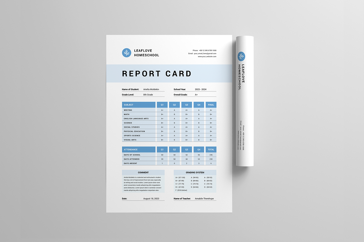 School Report Card, a Card Template by Leaflove (Photo 4 of 5)