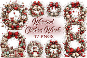 Whimsical Christmas Wreath Clipart, an Illustration by Craft Nest (Thumbnail 1 of 11)