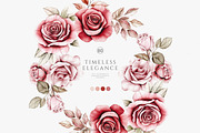 vintage roses elegant florals set, a Decorative Illustration by Patishop Art (Thumbnail 6 of 13)
