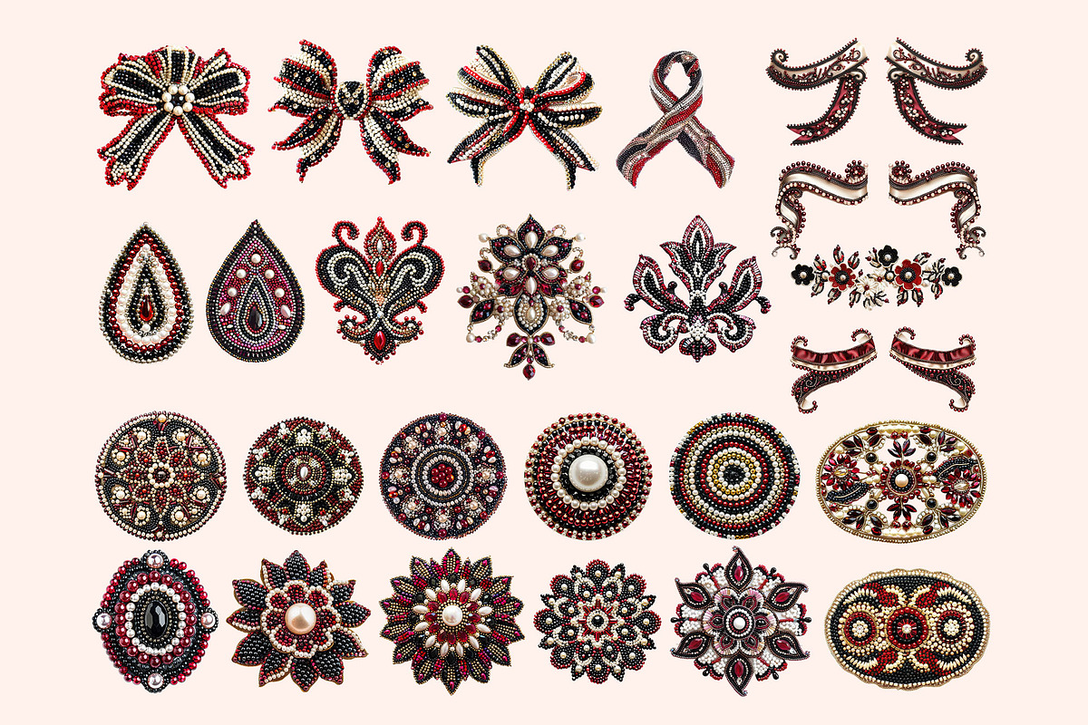 Love Beaded Embroidery Clipart Set, an Object Graphic by Olha Kostiuk (Photo 3 of 10)