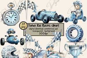 TURBO KID RACERS CLIPART BUNDLE, a Graphic by Daring Digies