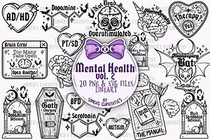 Mental Health - goth png and svg