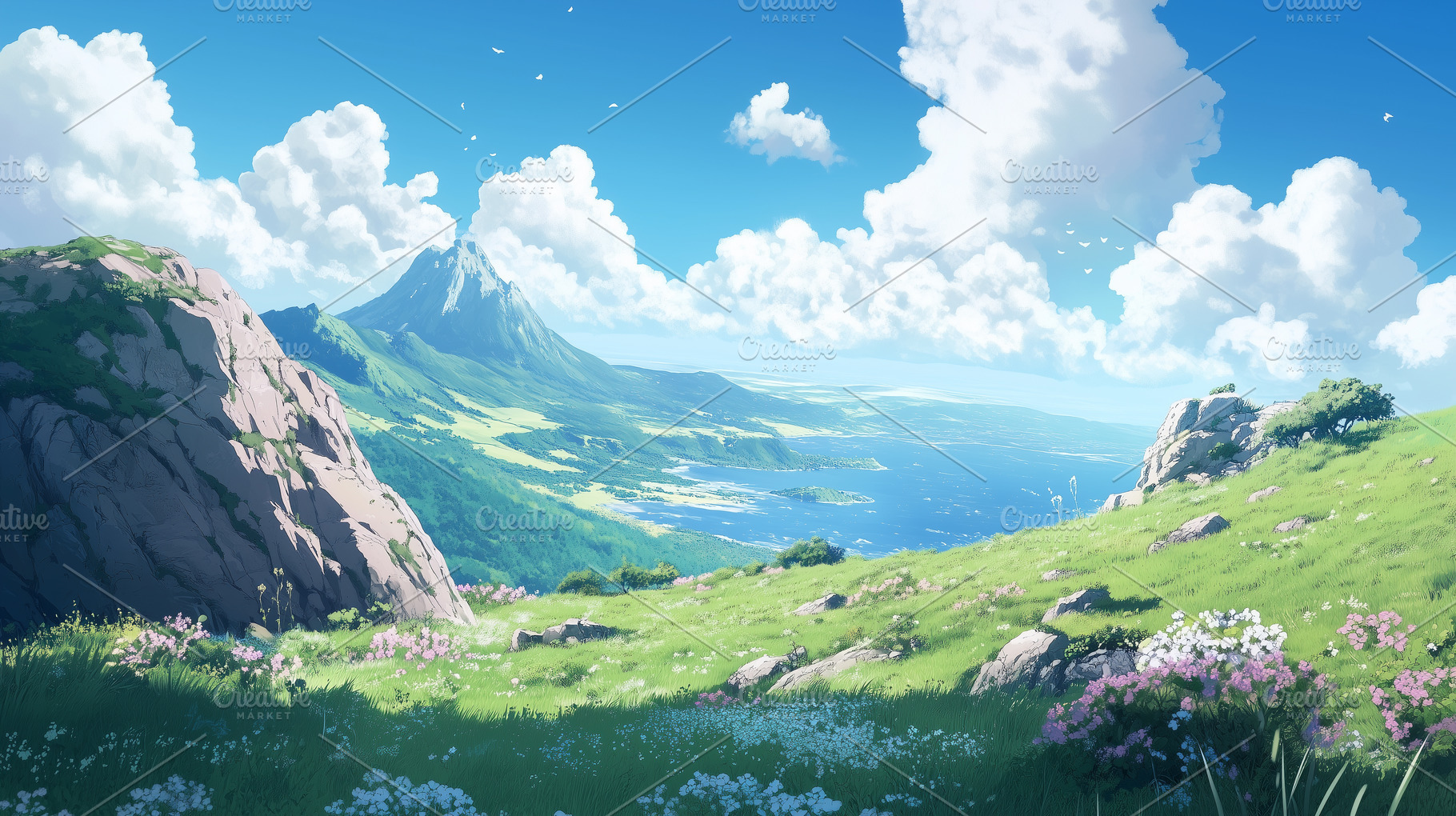 Breathtaking anime landscape, a Nature Photo by MistyDay