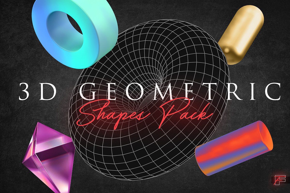 3D Geometric Shapes Pack, an Object Graphic by Future Forge