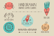 Hand drawn romantic graphic elements, an Illustration by totokumi (Thumbnail 1 of 2)