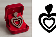 Heart Shape Earring Laser Cut File, an Object Graphic by Amazin_art (Thumbnail 3 of 6)