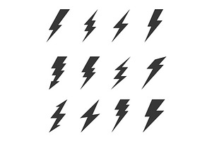 Bolt Lighting Flash Icons Set, an Icon by in8finity
