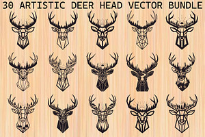 Artistic Geometric Deer Head Bundle
