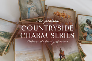 Countryside Charm Series. Poster Set