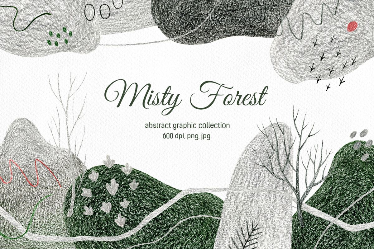 Misty Forest. Abstract collection, an Object Graphic by KatsiarynaKa (Photo 1 of 15)