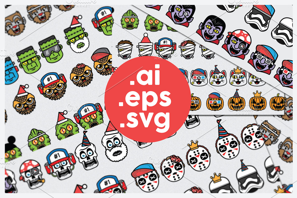 Sale ! Halloween Avatars + Free Font, an Icon by fopifopi (Photo 3 of 5)