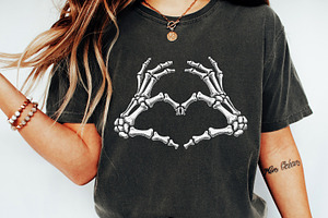 Skeleton Hands Heart Png, Halloween