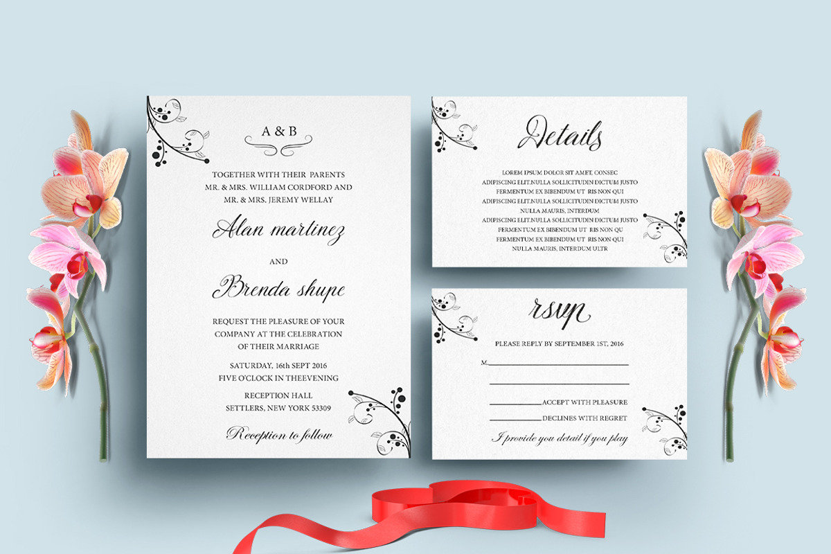 Kraft Wedding Invitation Set, an Invitation Template by TemplateCrafts (Photo 2 of 4)