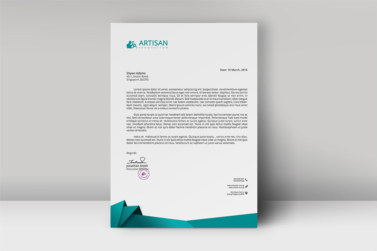Letterhead Template, a Stationery Template by artisanHR (Photo 2 of 6)