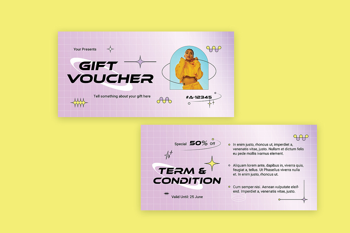Gift Voucher Modern Y2K Style, a Card Template by Neermana (Photo 2 of 4)
