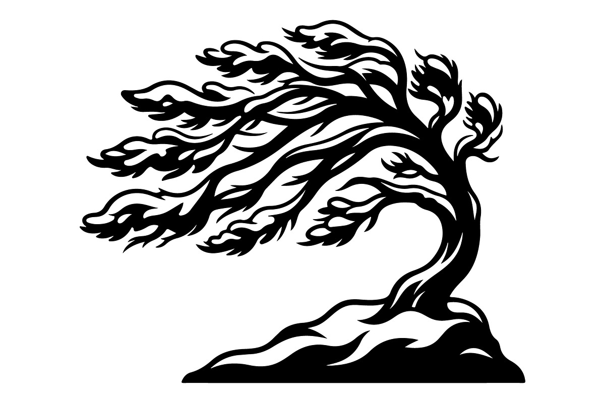 Windblown Tree Silhouette, an Object Graphic by Gfx_Store (Photo 12 of 16)