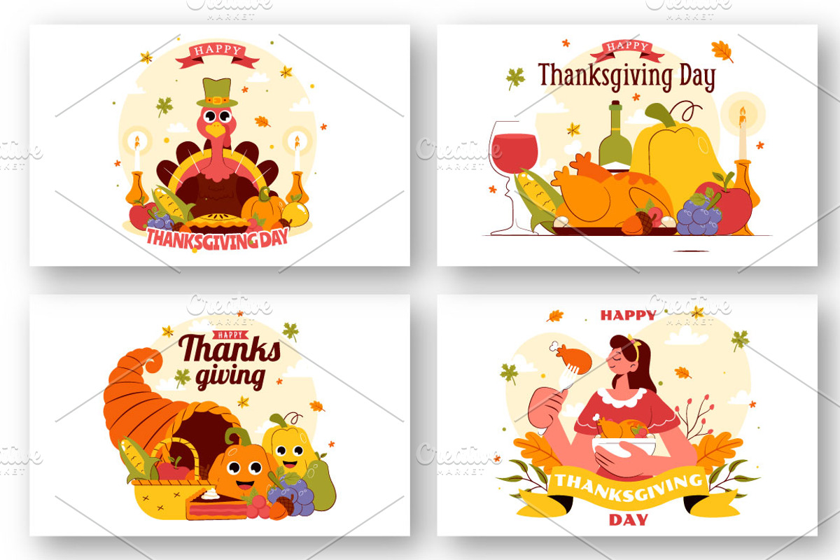 10 Thanksgiving Day Illustration, a Seasonal Illustration by denayunebgt (Photo 3 of 4)