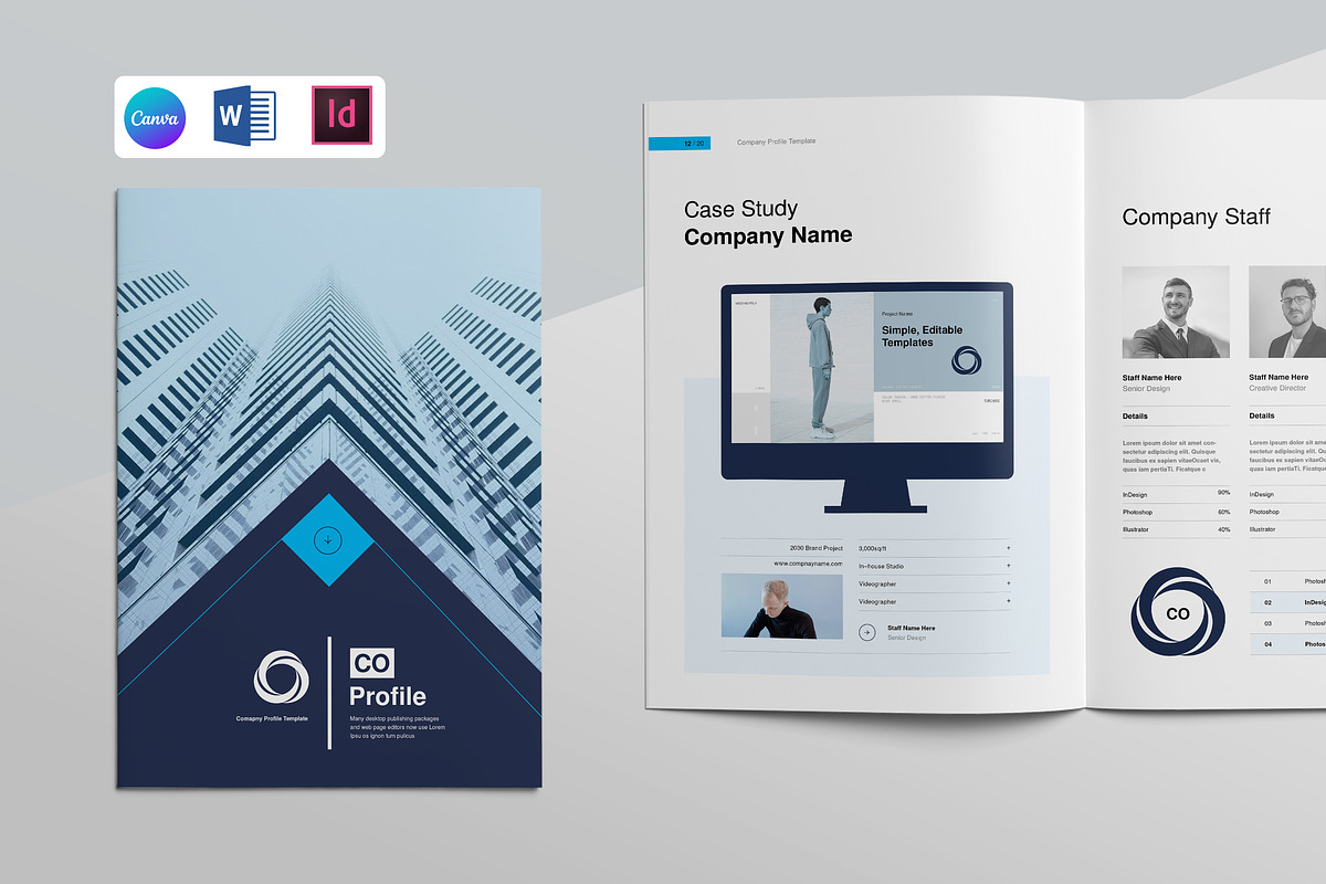 Company Profile | CANVA, a Brochure Template by KreateTribe (Photo 1 of 11)