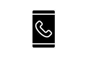 Mobile phone black glyph icon, an Icon by IMG Visuals