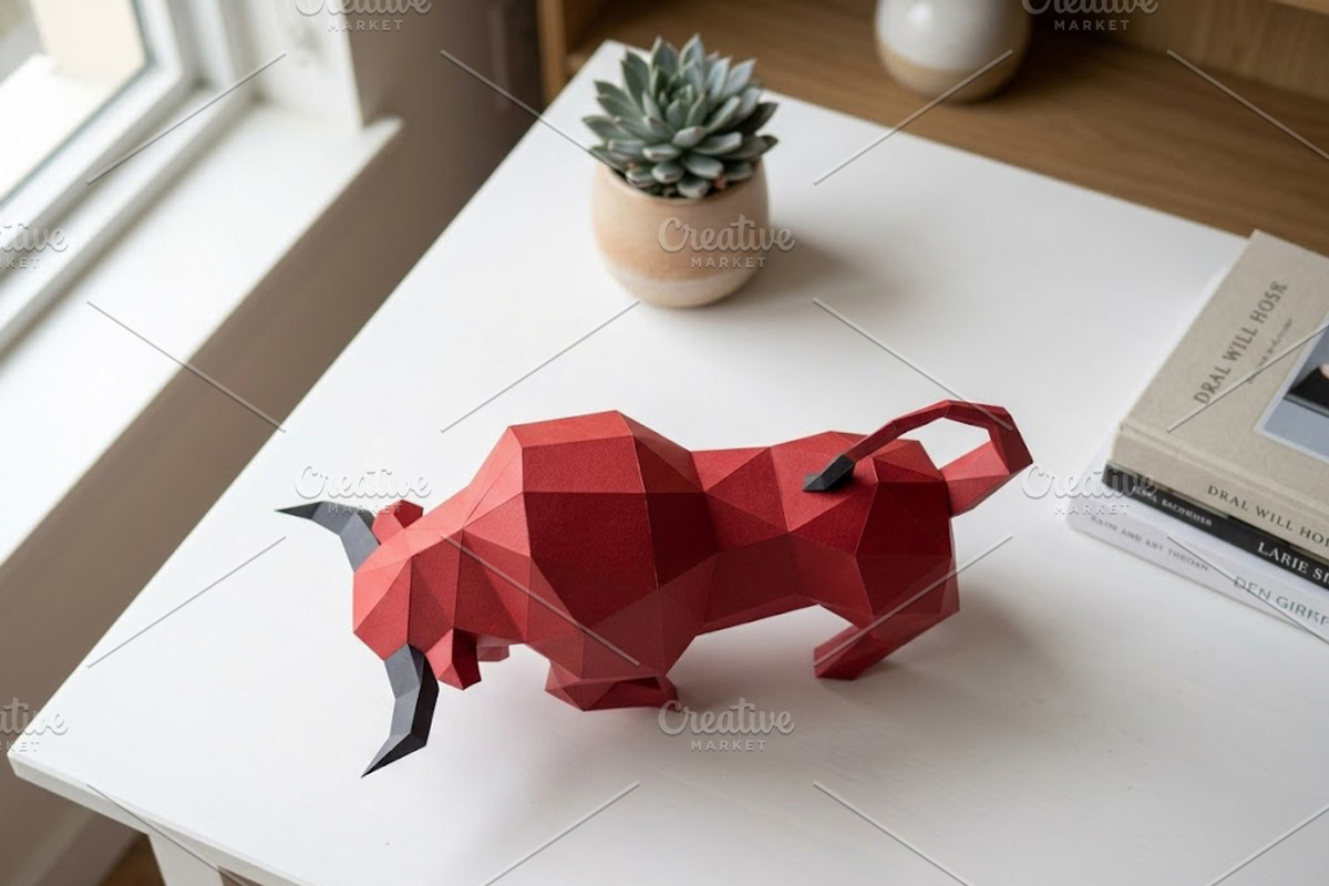 Angry Bull Sculpture - 3d papercraft, a Card Template by PAPER amaze (Photo 2 of 5)