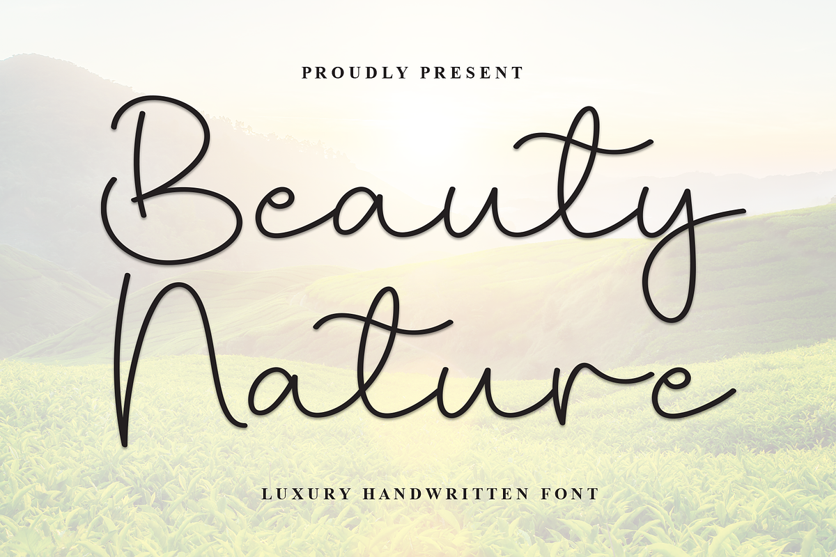 Beauty Nature | Script Font, a Handwritten Font by Scratchones (Photo 1 of 8)