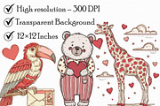Retro Valentine Animal Love PNG, an Illustration by Libby Wishes (Thumbnail 7 of 7)