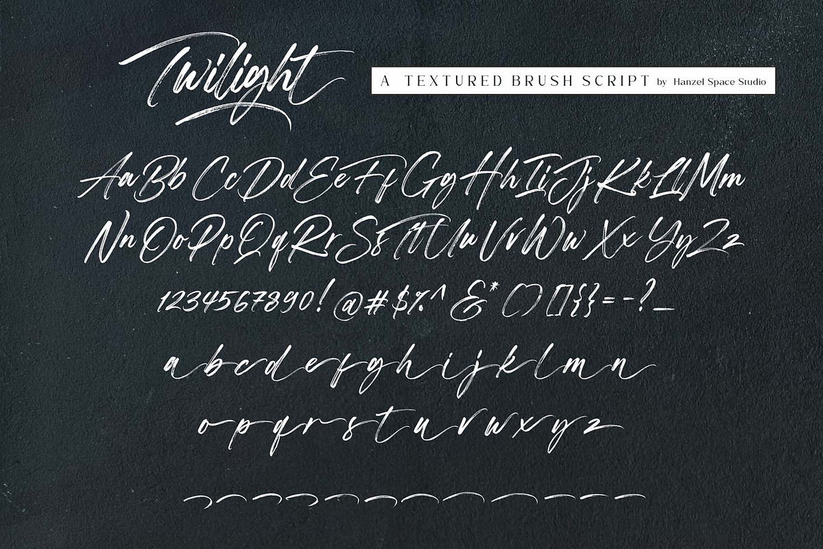 Twilight - Textured Brush Script, a Script Font by HanzelSpace Studio (Photo 8 of 8)