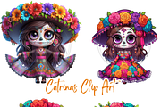 Cute dolls Catrina Day of the dead, a Seasonal Illustration by VM PARTYS  BY TAIRUMA (Thumbnail 3 of 8)