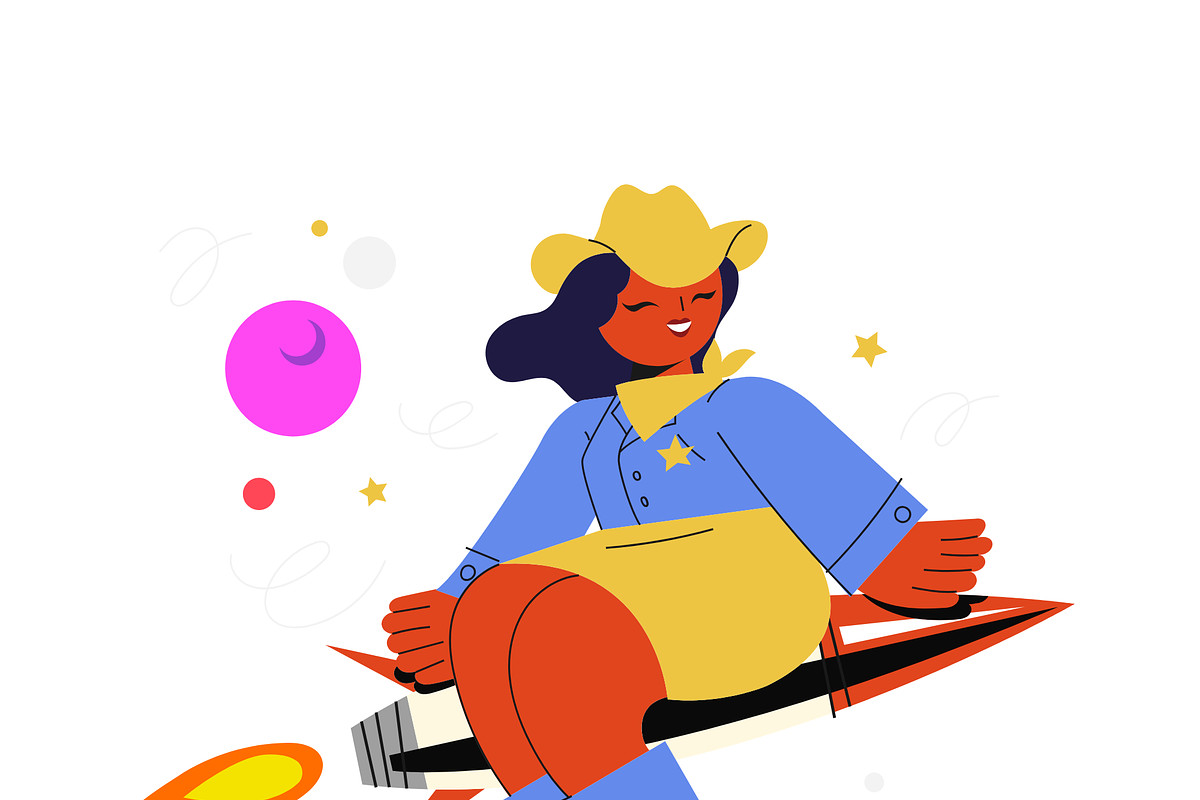 Rocket Rider Illustration AI SVG, a Work Illustration by UInstrument (Photo 2 of 3)