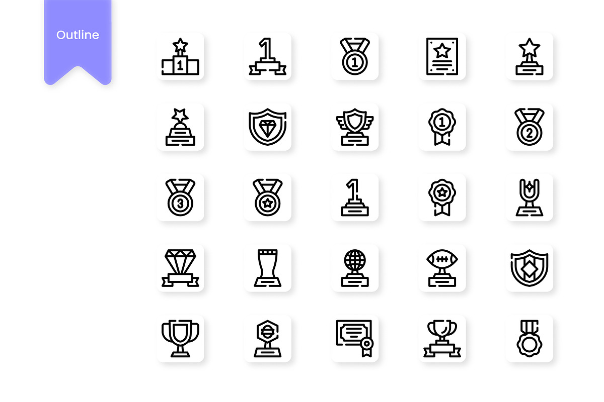 Awards Icons, a Duotone Icon by HacaStudio (Photo 2 of 3)
