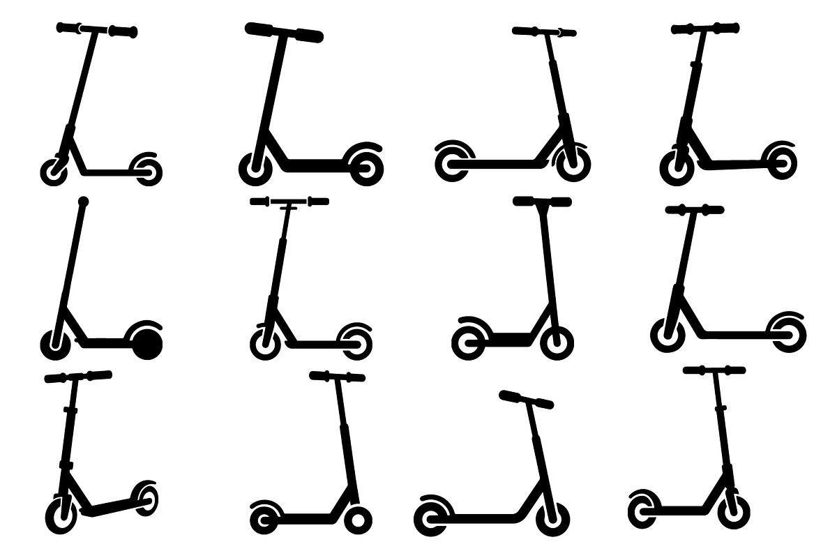Electric scooter silhouette, a Transportation Illustration by abu67222 (Photo 1 of 13)
