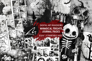 Whimsical Halloween Journal Pages, a Seasonal Illustration by Digital Art Mahdiseño