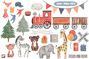 Animal Train Party, an Animal Illustration by Roodi and Bear (Thumbnail 2 of 2)