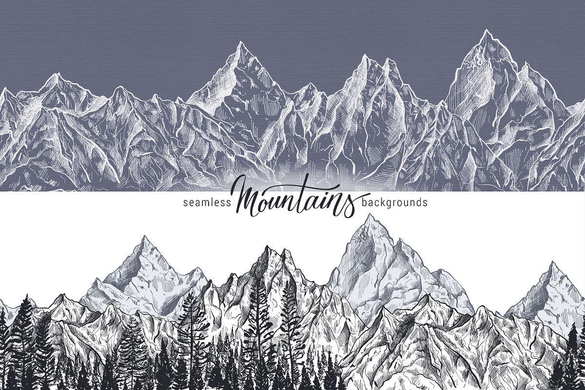 Mountains Vector Set, an Illustration by Molly art (Photo 7 of 13)