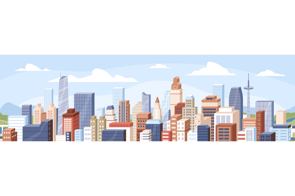 Cityscape at day and night time, an Object Illustration by Good Studio (Photo 2 of 3)